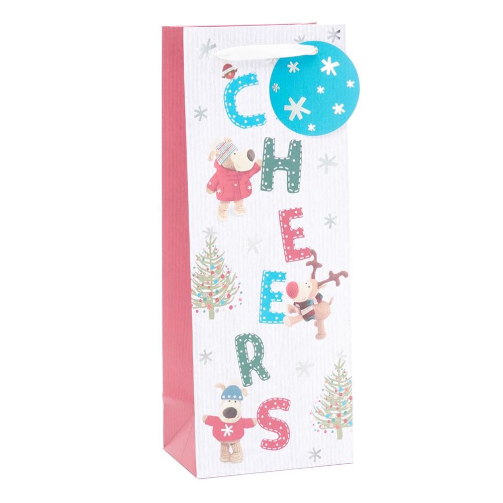 Reindeer and Boofle Design Christmas Gift Bottle Bag