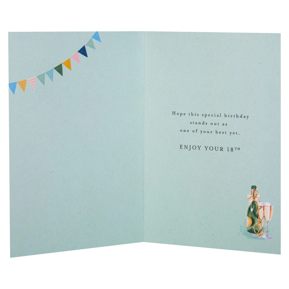 Champagne & Balloons Design 18th Birthday Card