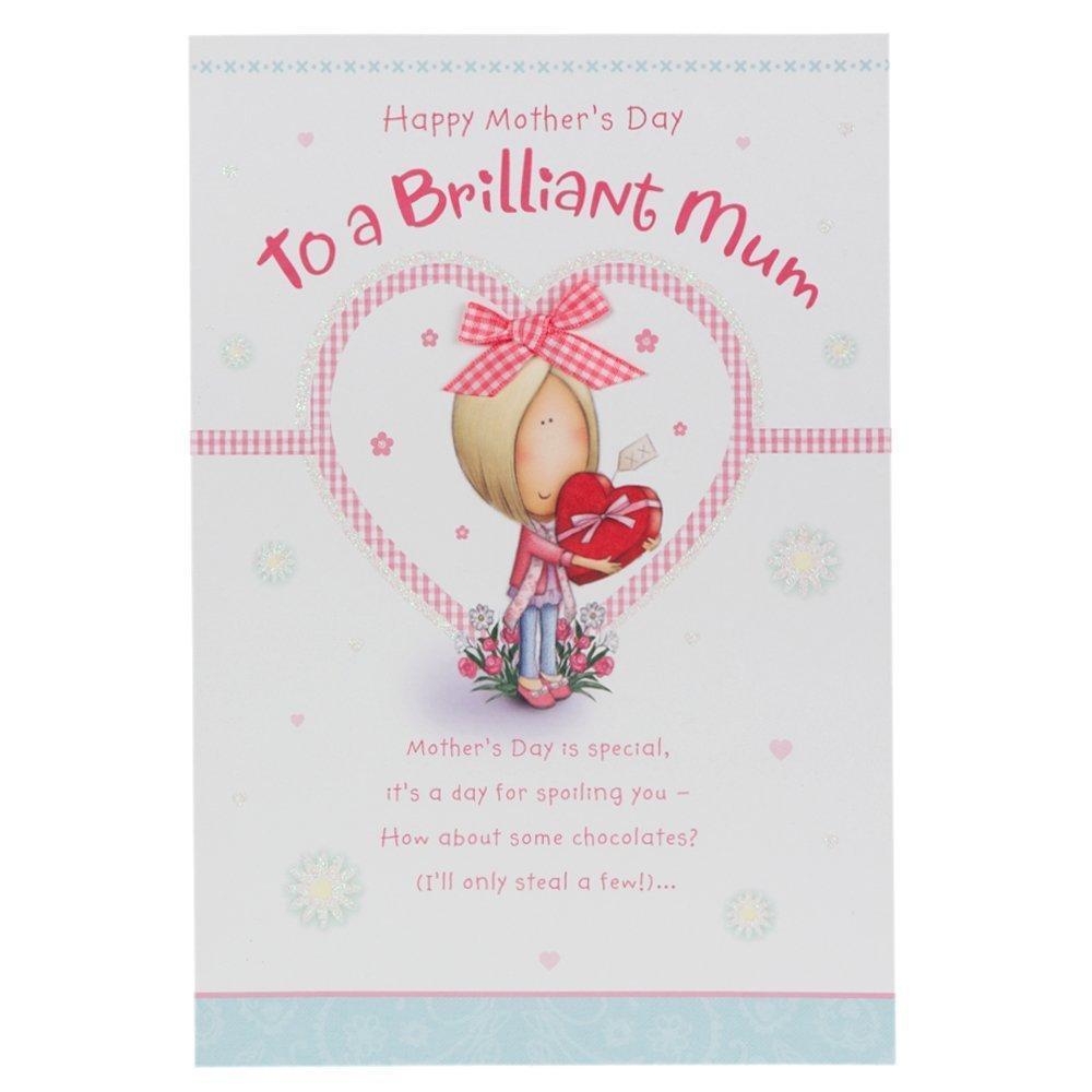 To Brilliant Mum Cute Ribbon Lovely Verse Mother's Day Card