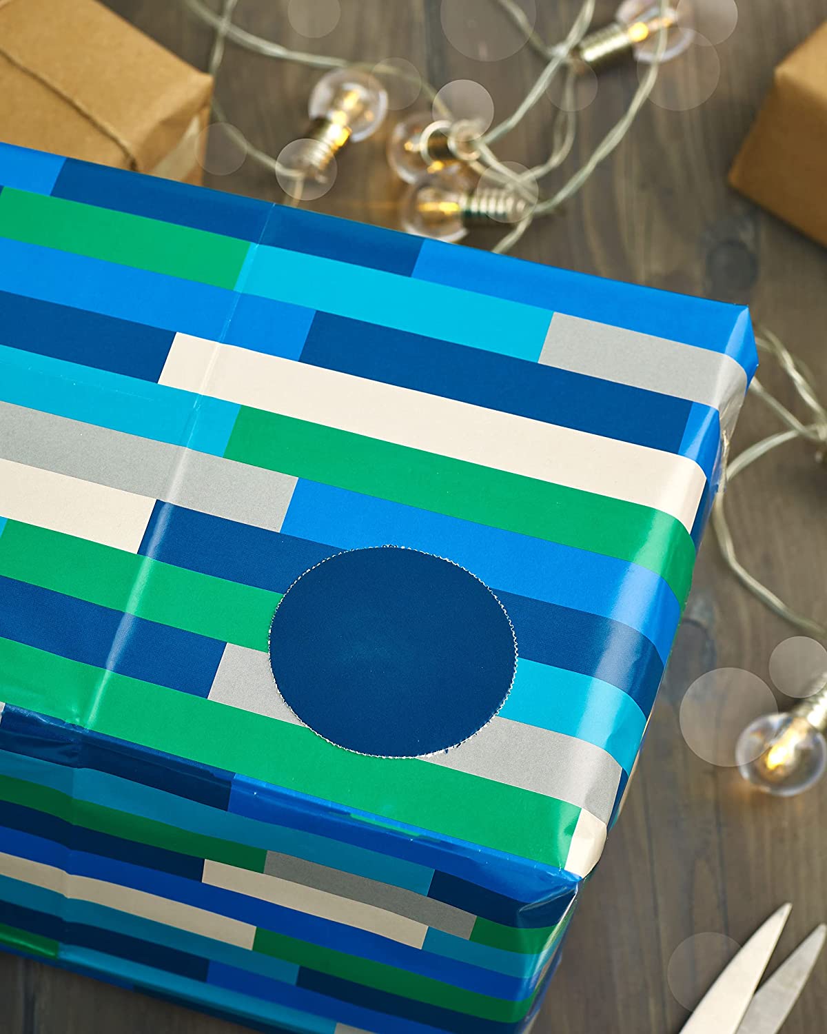 Wrapping Paper 2 Sheets and 2 Tags Geometric Design Birthday, Father's Day Act