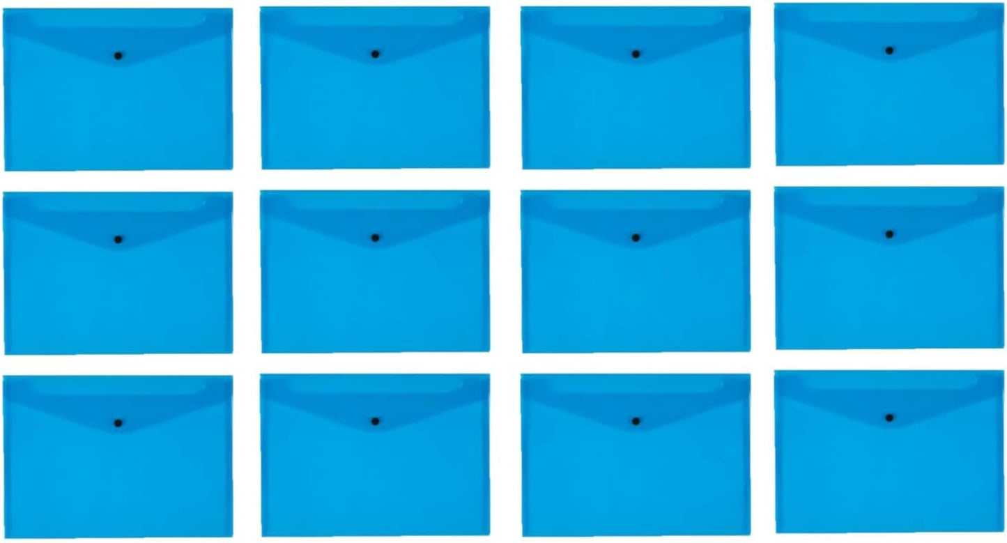 Pack of 12 A4 Blue Polypropylene Document Folders