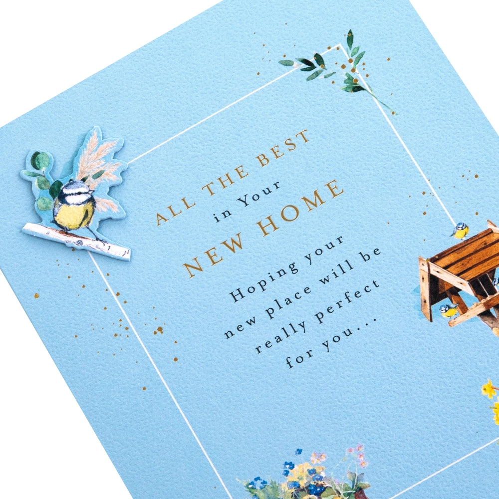 Garden Birds & Flowers Design New Home Congratulations Card