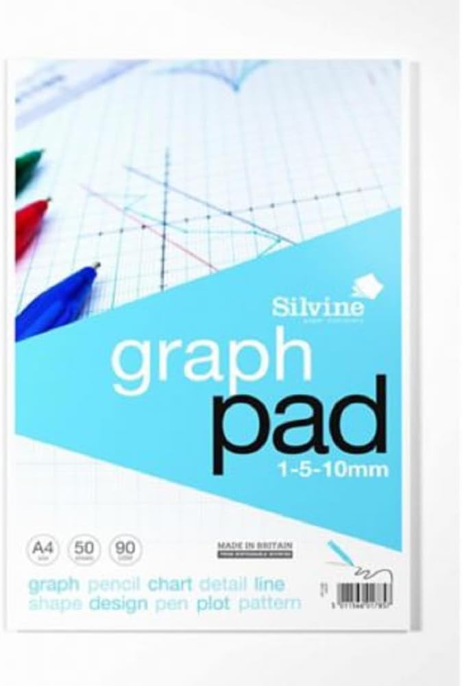 Pack of 3 A4 50 Sheets Graph Pads