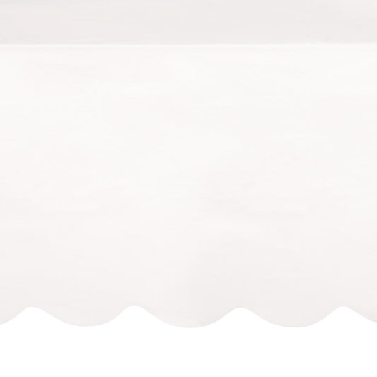 White Scalloped Paper Table Cover, 54"x108"