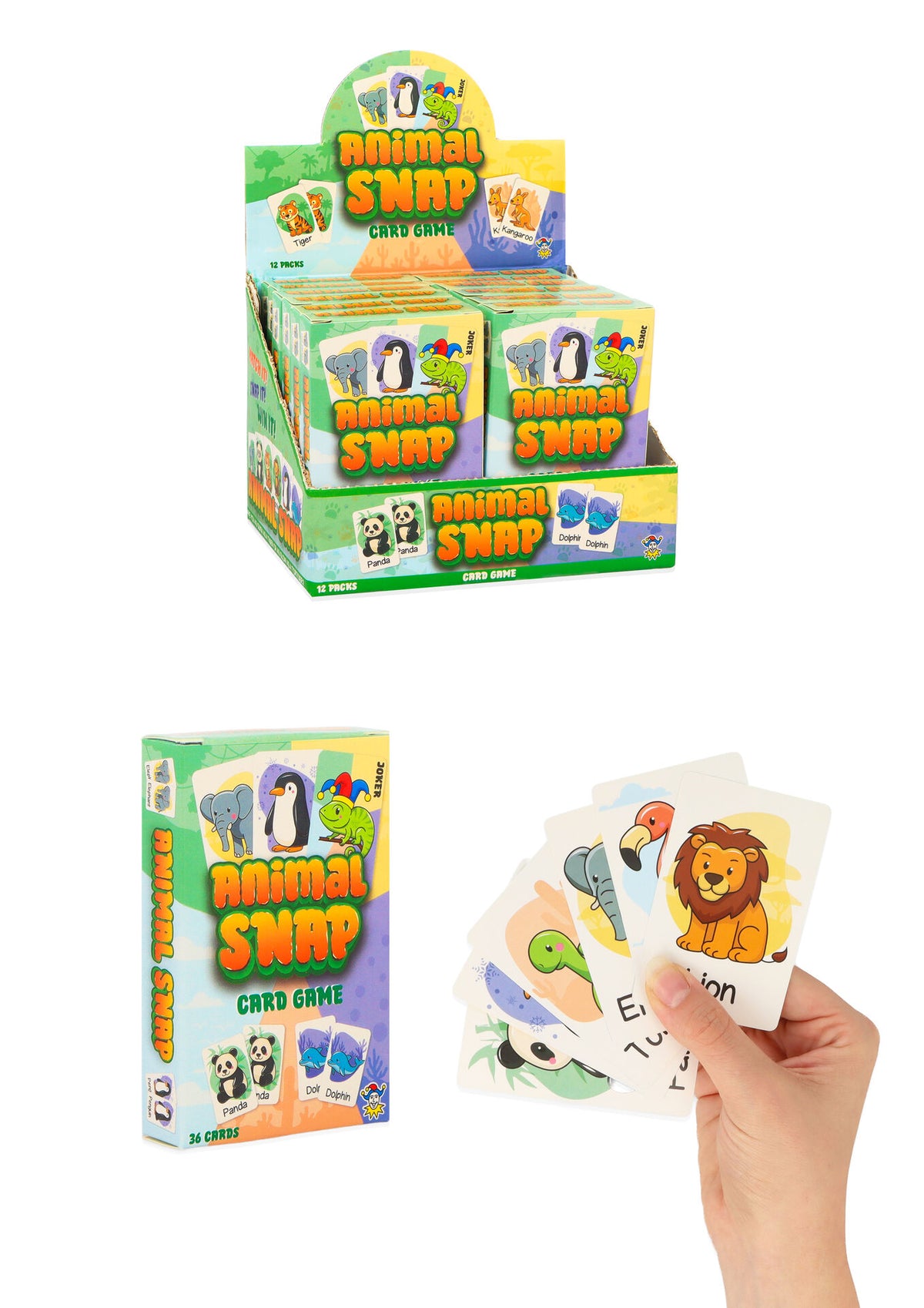Pack of 12 Animal Snap Card Games - Activity Party Favours Stocking Fillers