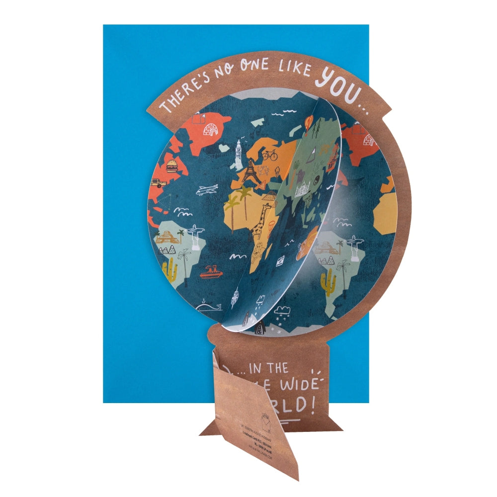 Die-cut Pop Up World Globe Design for Dad Father's Day Card