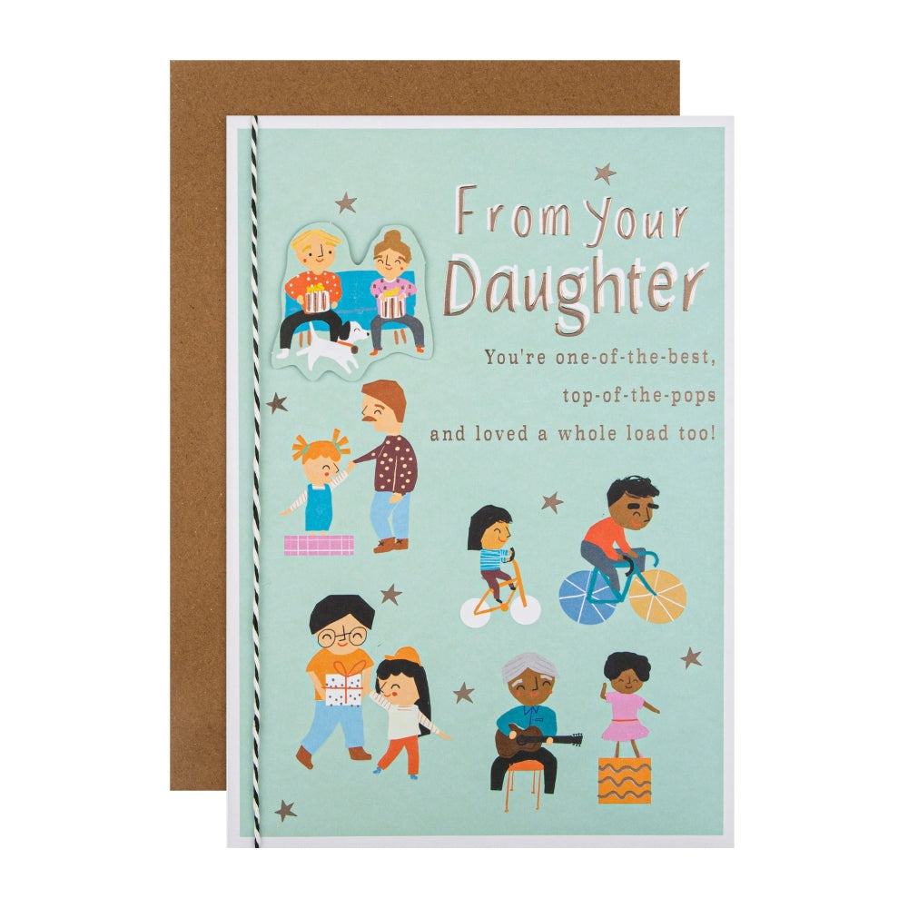 Contemporary Illustrated Design with 3D Add On from Daughter Father's Day Card