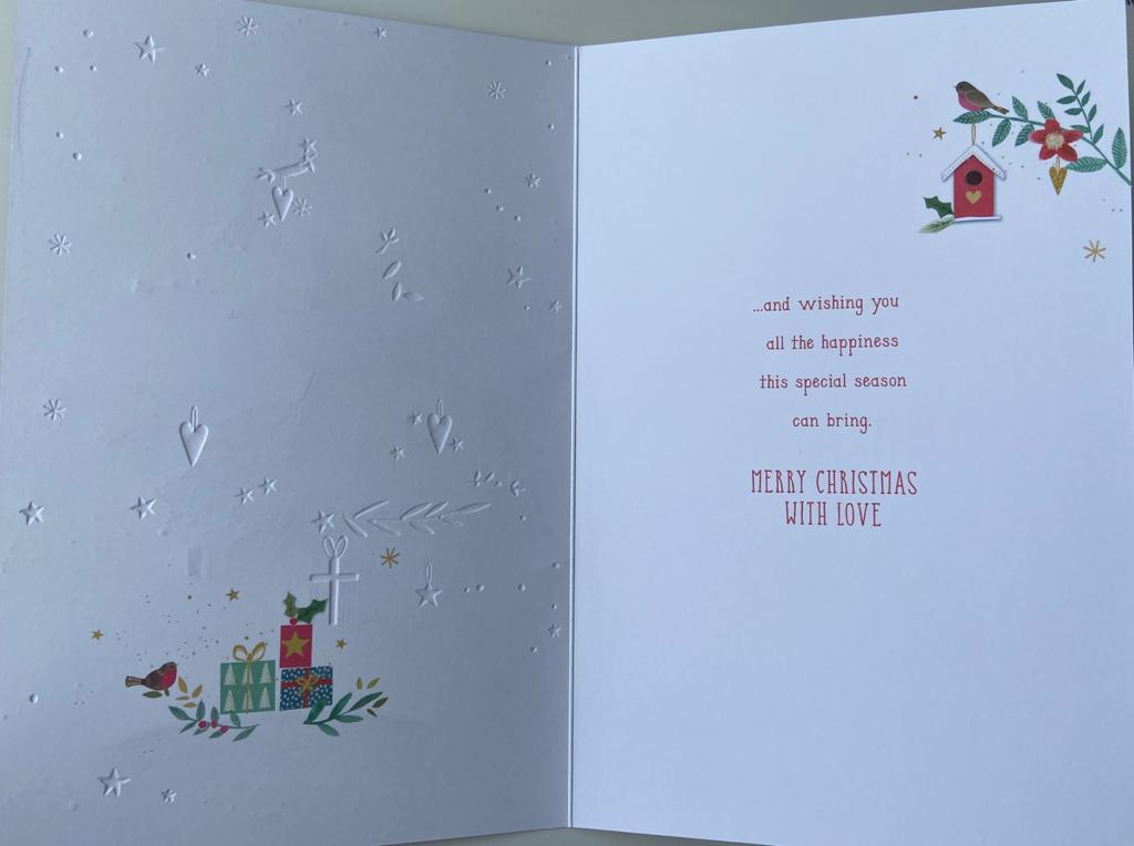 Personalised Son And Multi Caption Daughter in law, Wife, Girlfriend, Fiancee Christmas Card