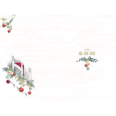 Bear Hanging Up Stocking From All the Family Christmas Card