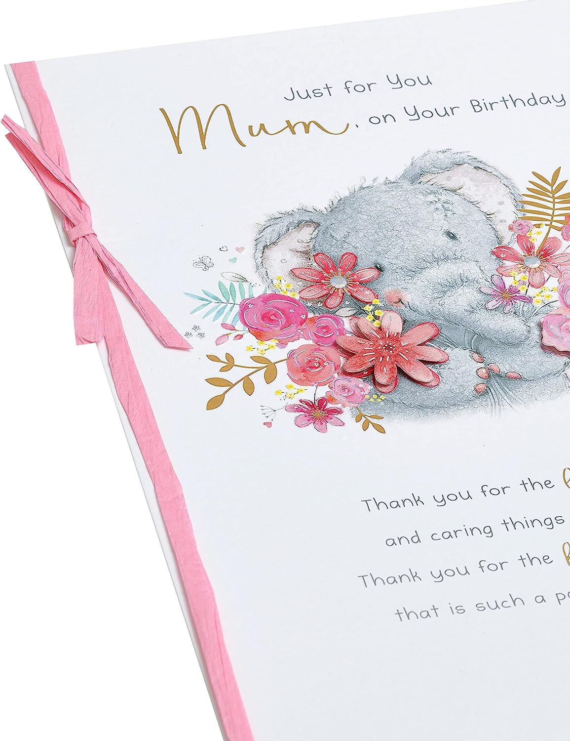 Cute Elephant Design Mum Birthday Card