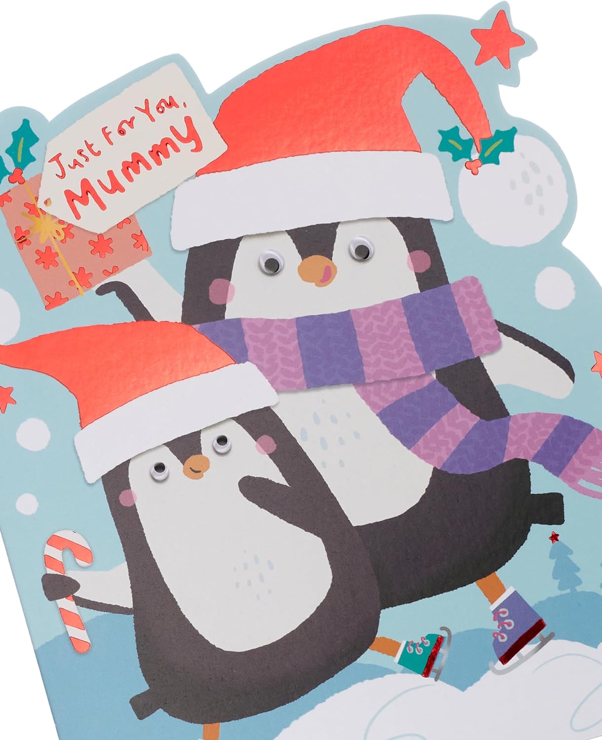 Mummy Christmas Card Cute Penguins Design 