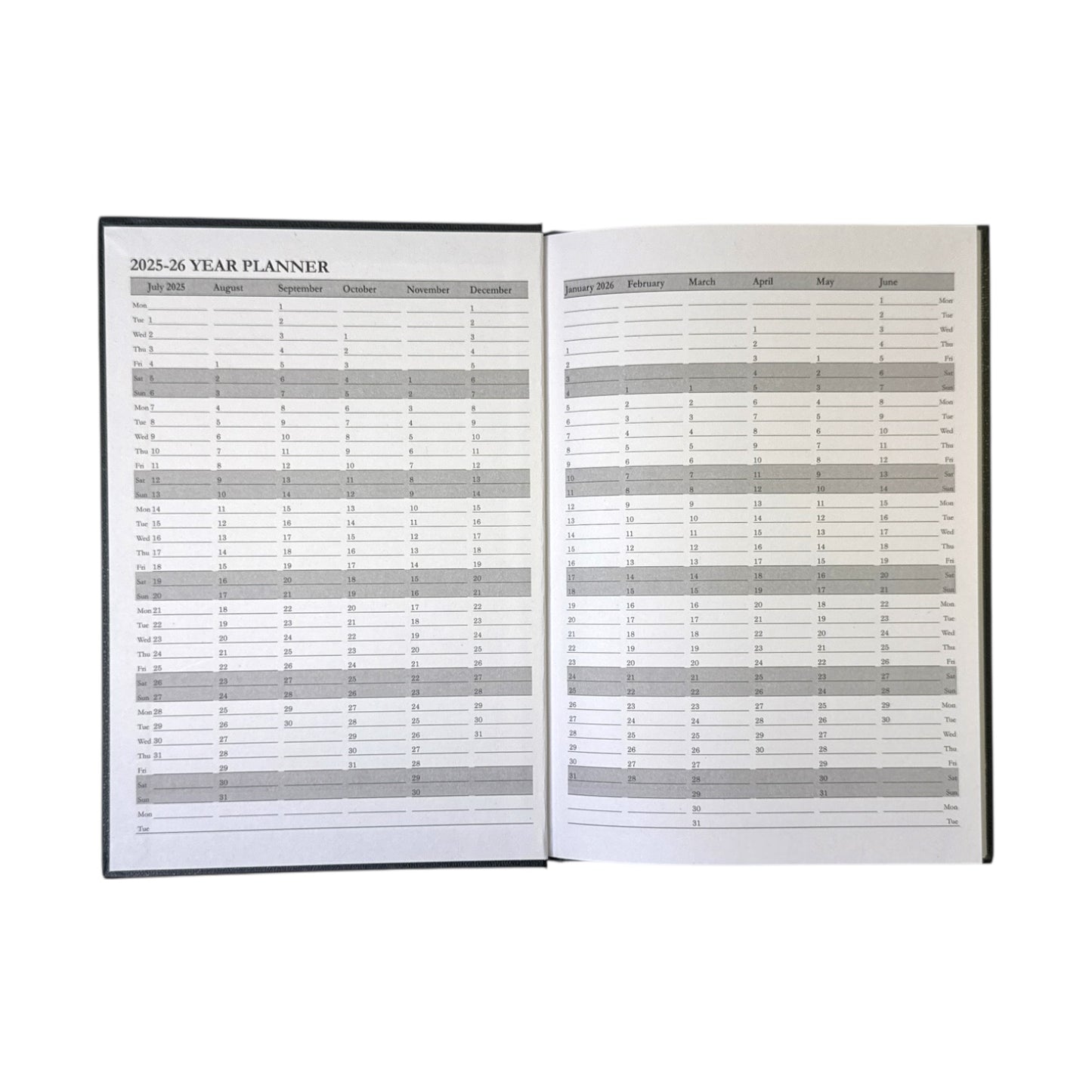 Janrax 2025-2026 A5 Day Per Page Blue Academic Diary