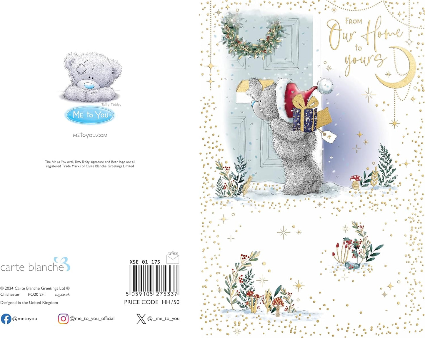 Bear At Letter Box From Our House To Yours Christmas Card