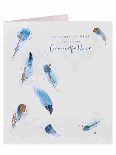 Loss of Your Grandfather Watercolour Feather Sympathy Card
