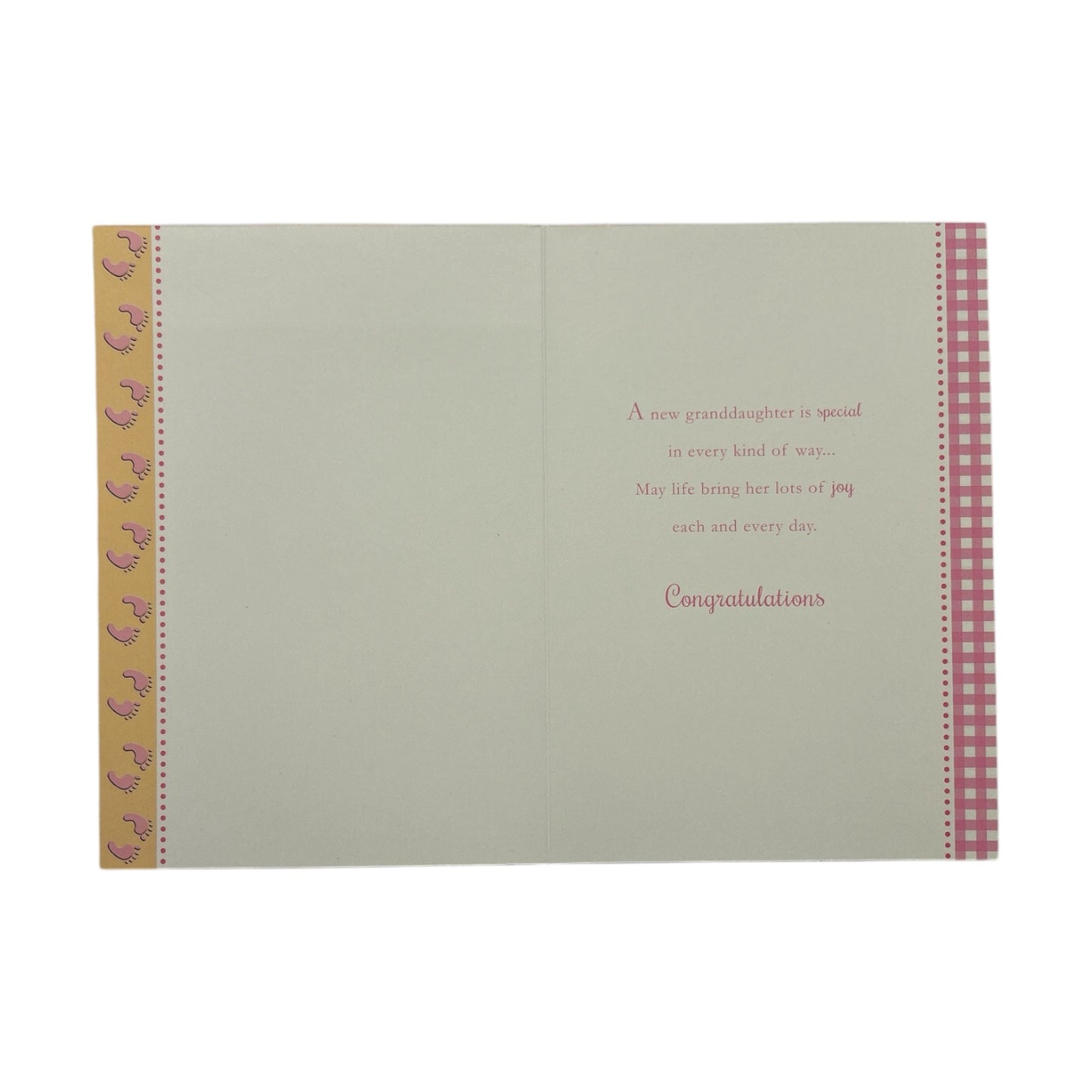 On Birth Of New Granddaughter Pink And Yellow Congratulations Card