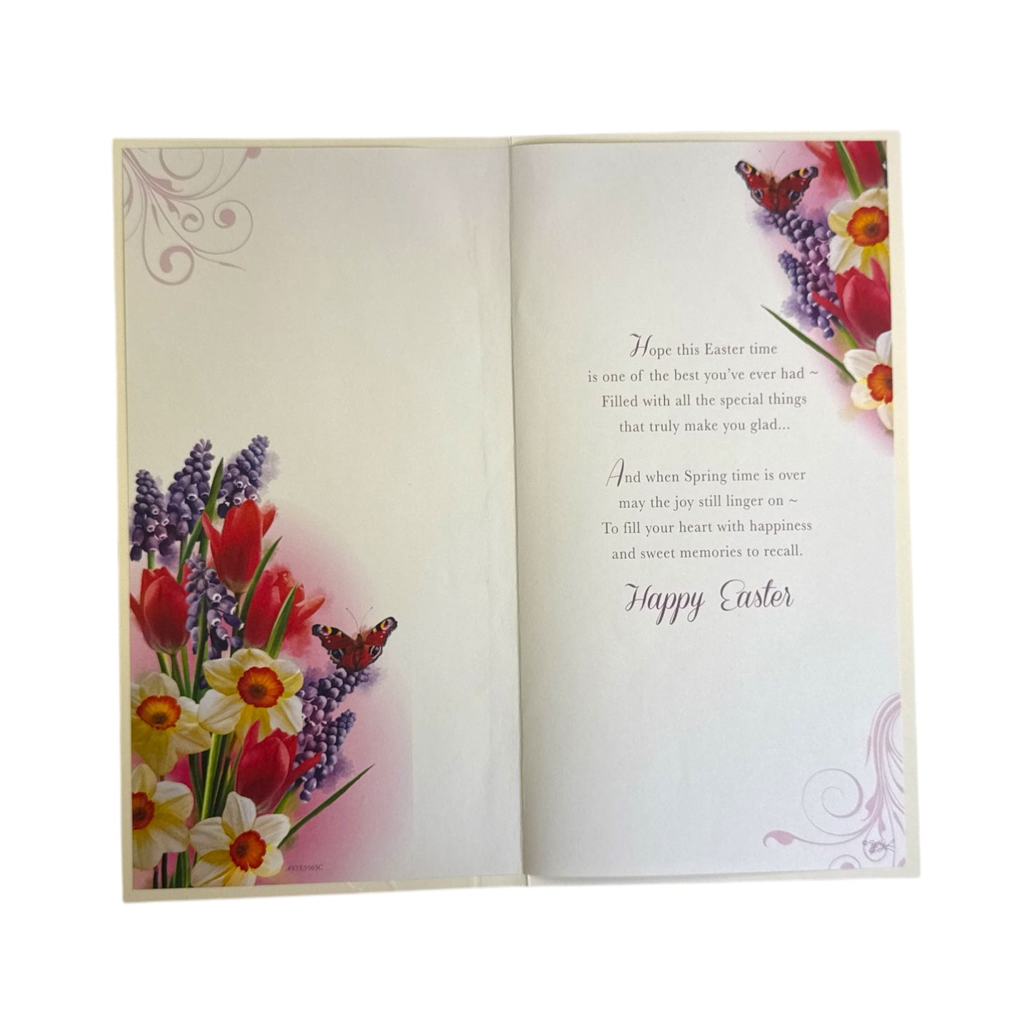 To A Special Mam & Dad Spring Flowers And Butterflies Design Easter Card