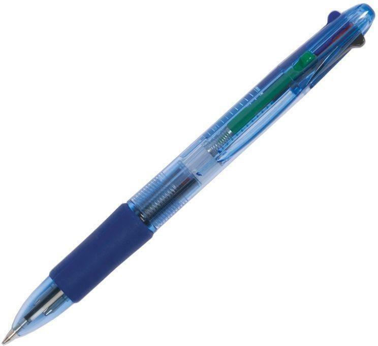 Q-Connect Retractable Ballpoint Pen 4 Colour (Pack of 10)