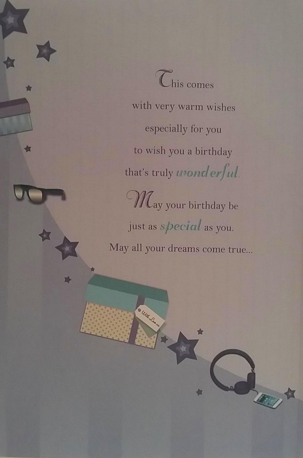 Grandson Present Design Sentimental Verse Birthday Card