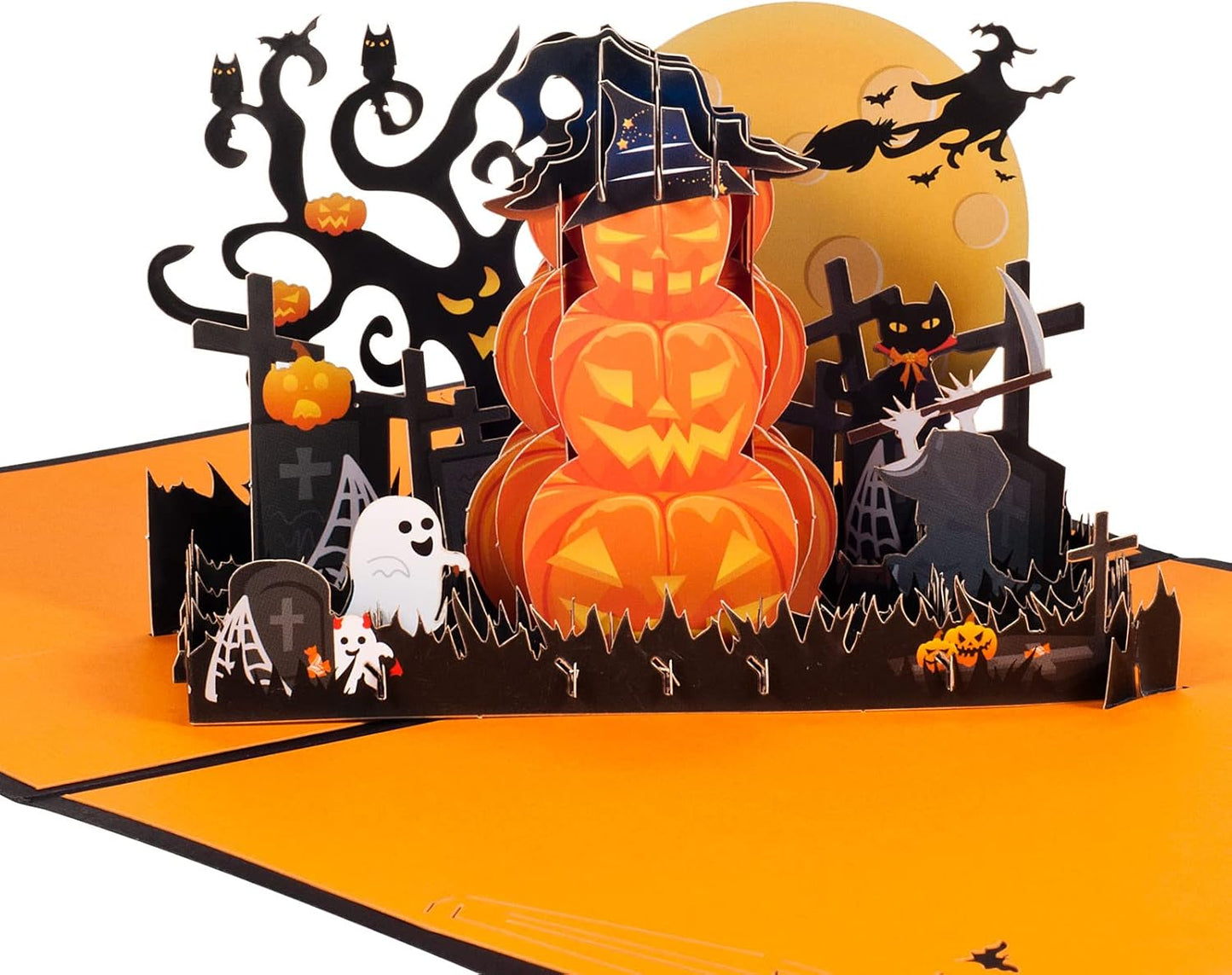 Pumpkins With Witchlight Night 3D Pop Up Halloween Card