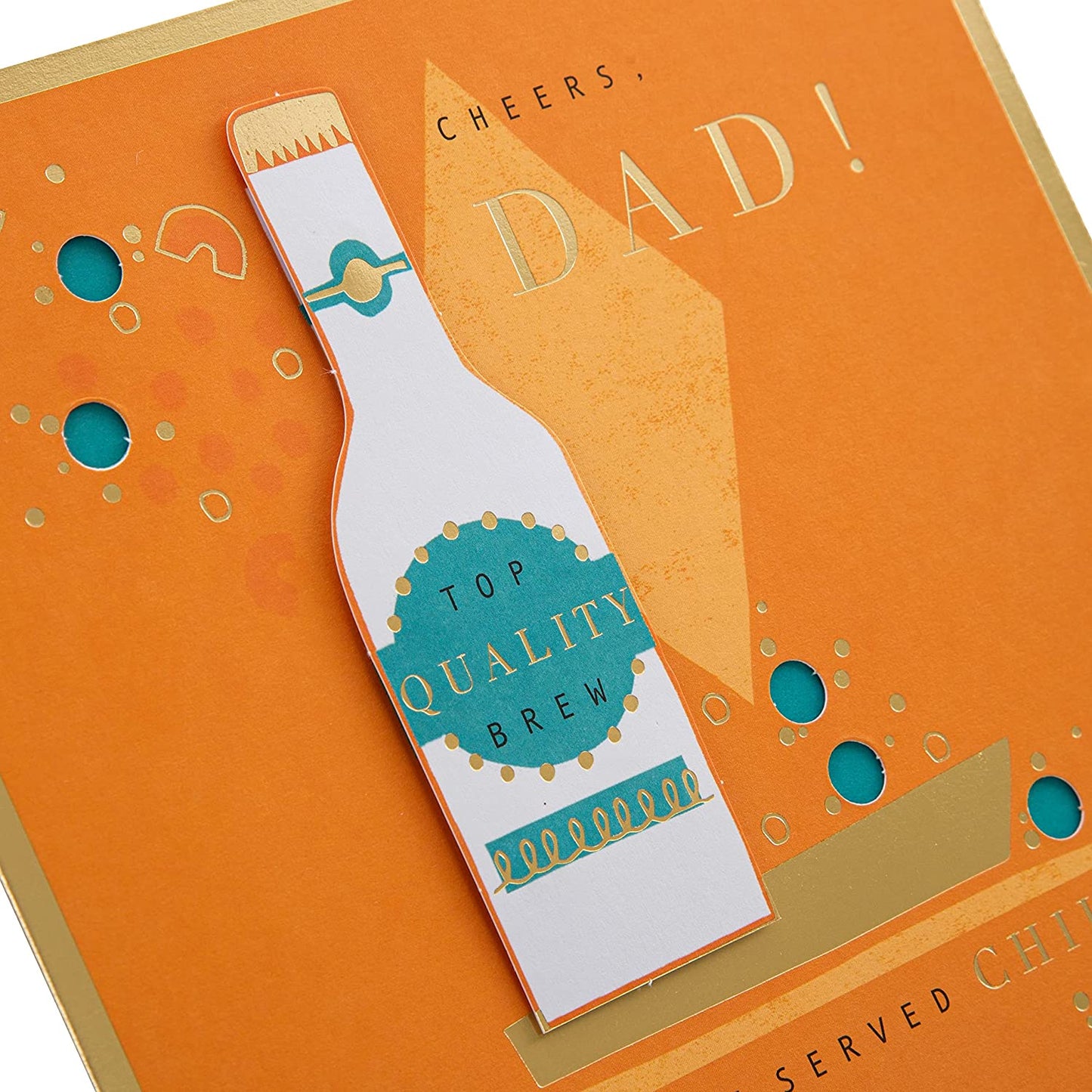 Classic Beer Bottle Design Large Birthday Card for Dad