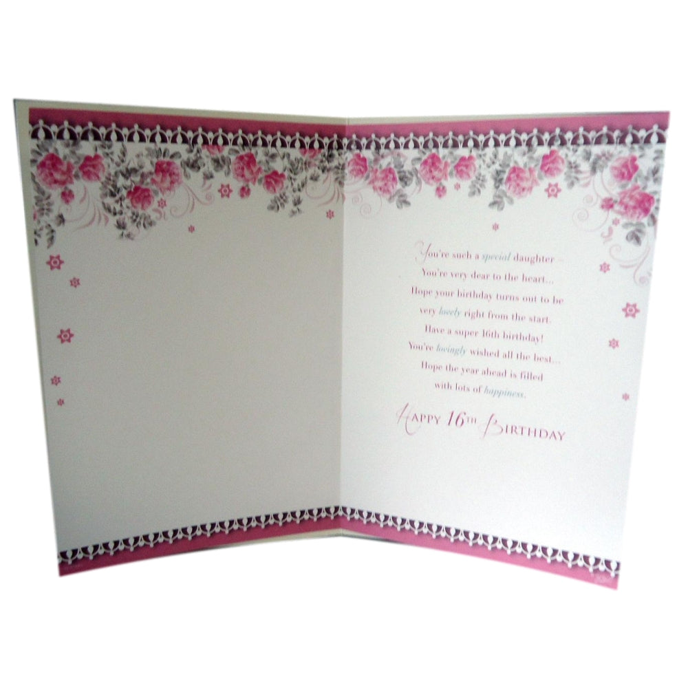 For Daughter 16th Birthday Foil Finished Greeting Card
