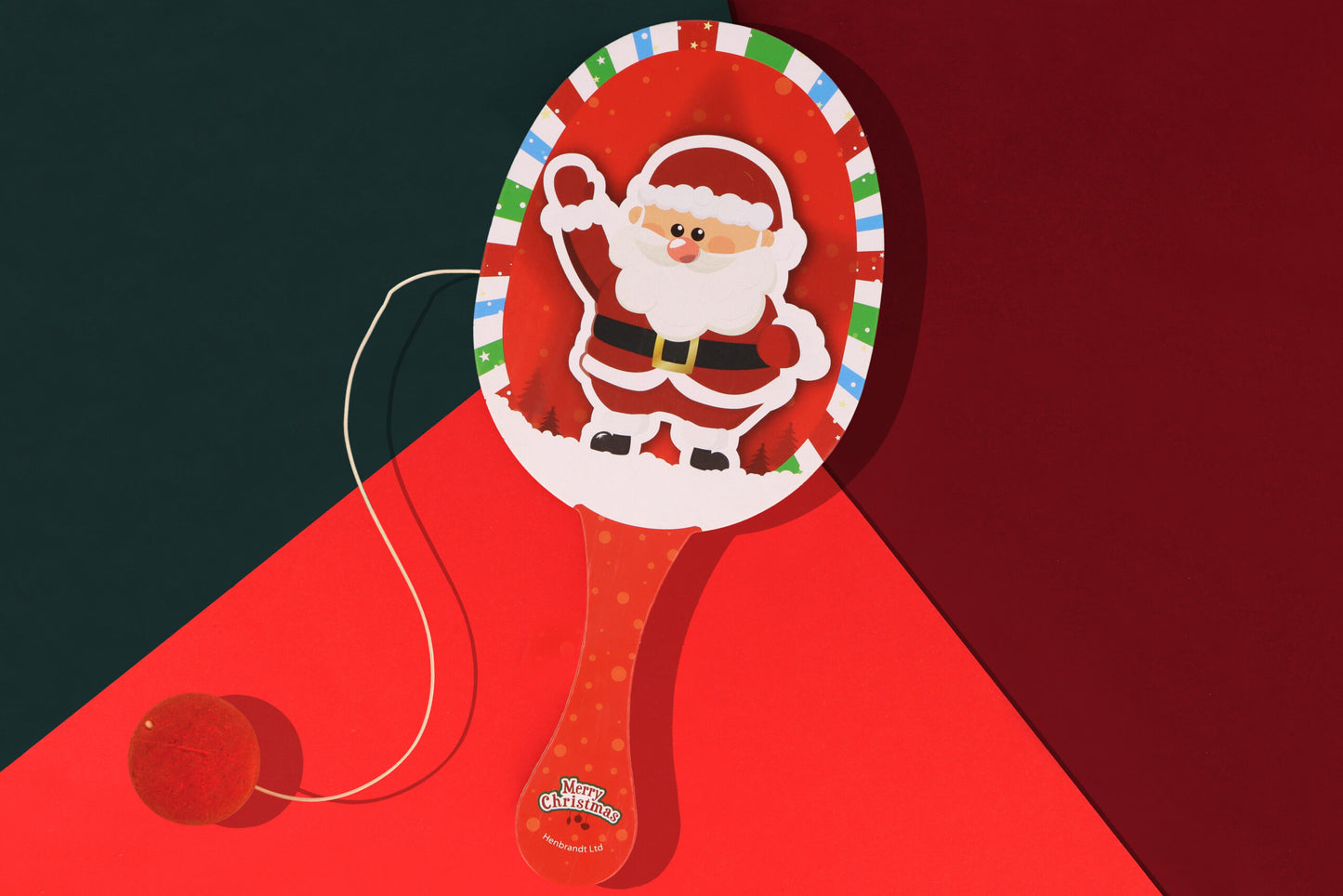 Christmas Wooden Paddle Bat/Ball