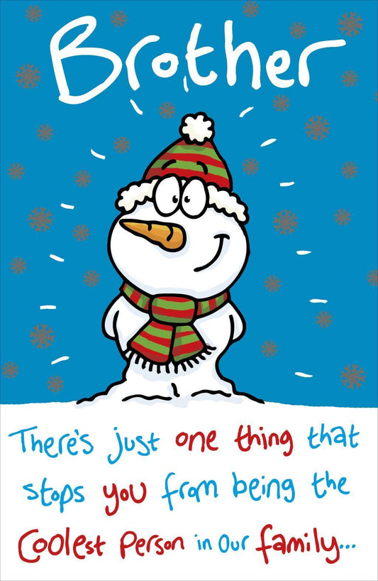 Brother Funny Snowman Humour Christmas Card	