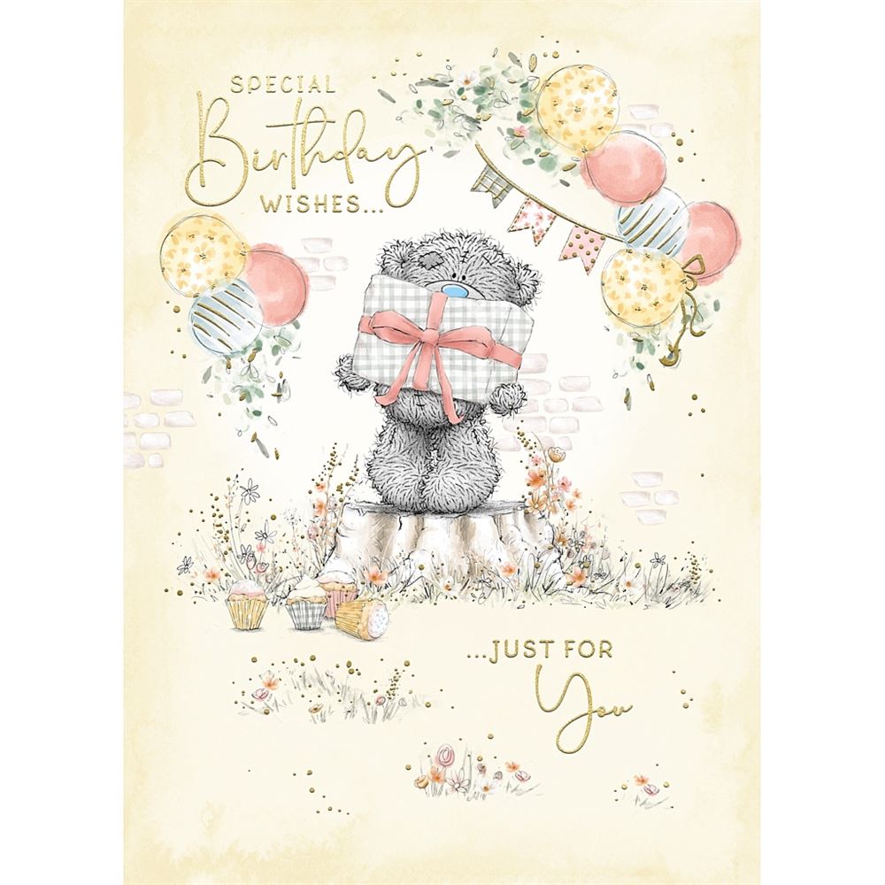 Bear Carrying Cake Special Birthday Wishes Card