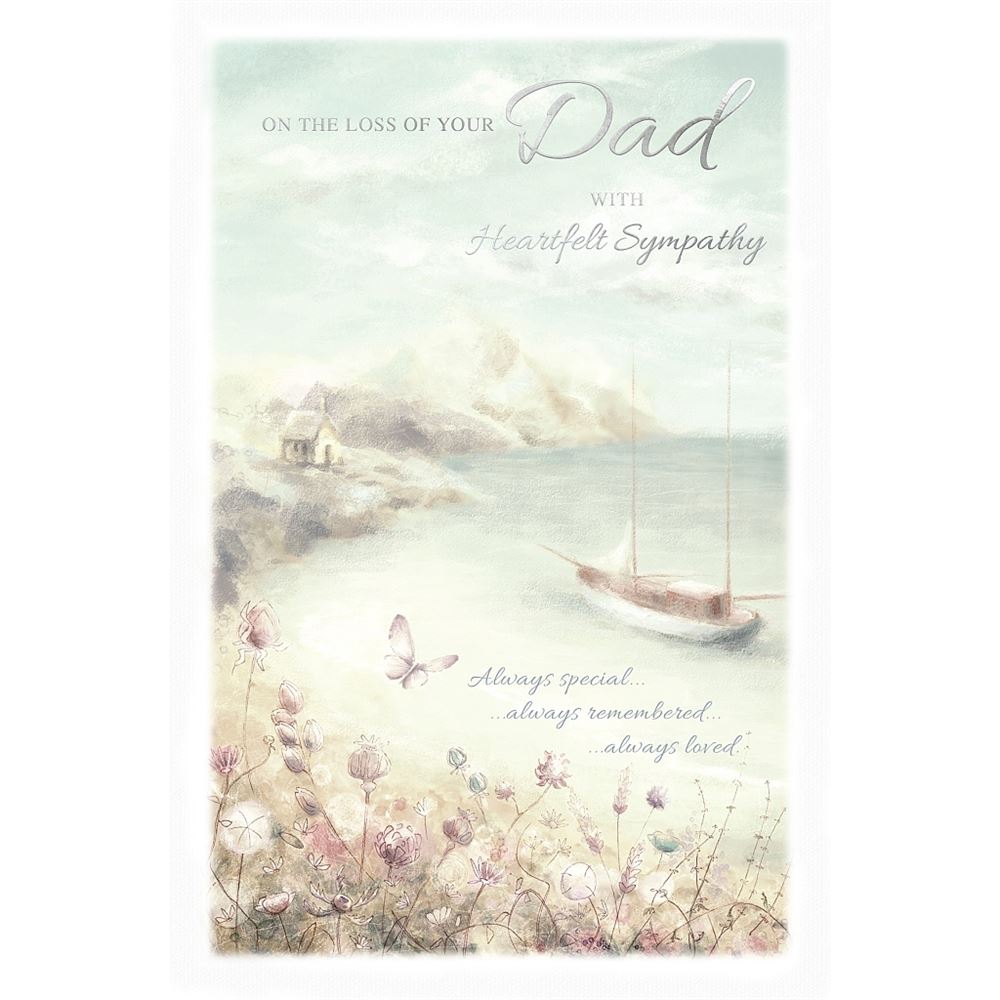 Coastal Scene Dad Sympathy Card