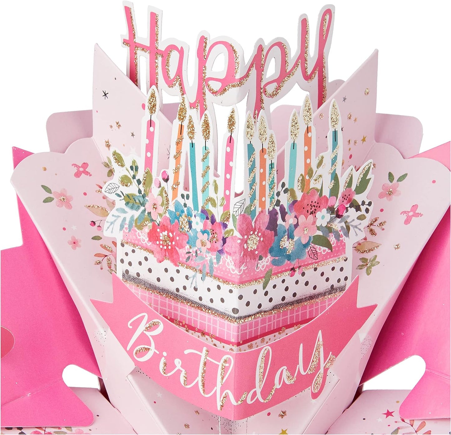 Happy Birthday Cake Original Second Nature 3D Pop Up Cards (Pack of 2)
