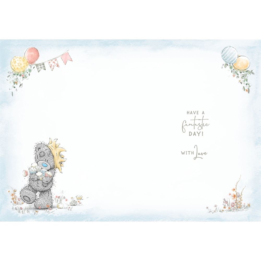 Bear In Party Hat Big Wishes Birthday Card