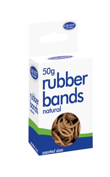Rubber Bands Assorted Sizes 50g Pack