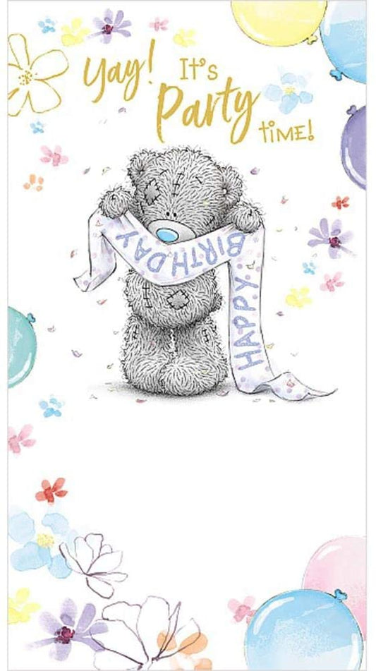 Me To You Bear Tatty Teddy Holding Birthday Banner Birthday Card