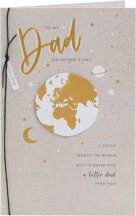 Gold World Design Dad Father's Day Card