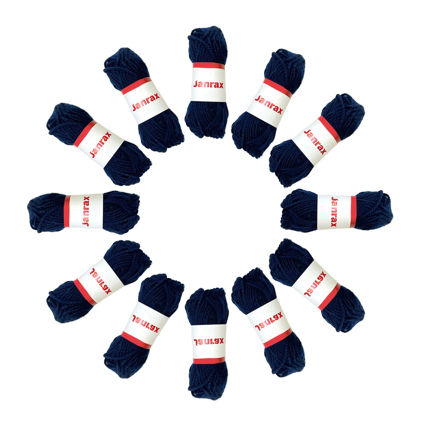 Pack of 10 Navy Blue Acrylic Yarn Rolls – 10g each, 4 Strand 8 Ply Knitting Wool