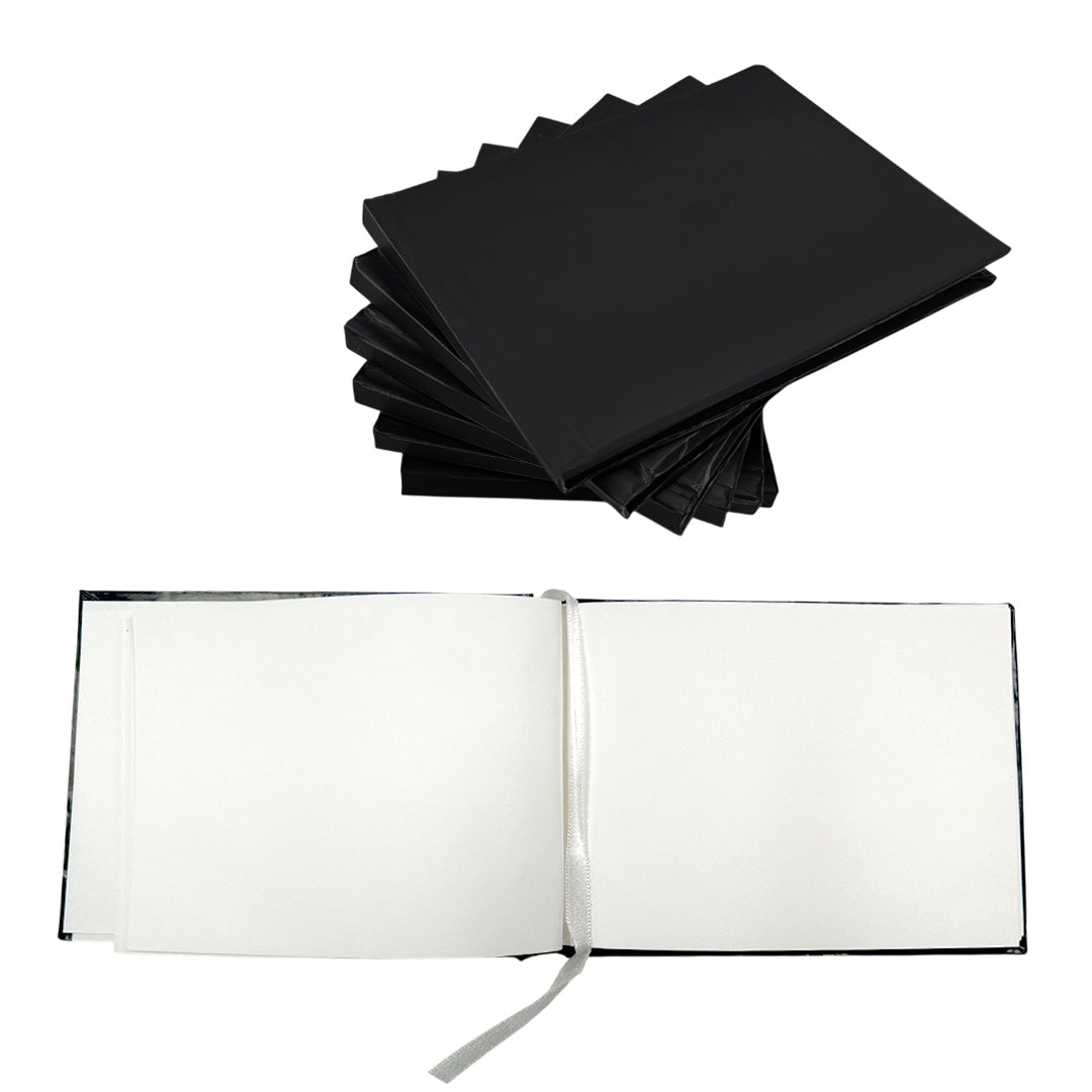 Pack of 60 Plain Cover 100 Pages Black Autograph Books – School Leavers Signature, End of Term Memory Book