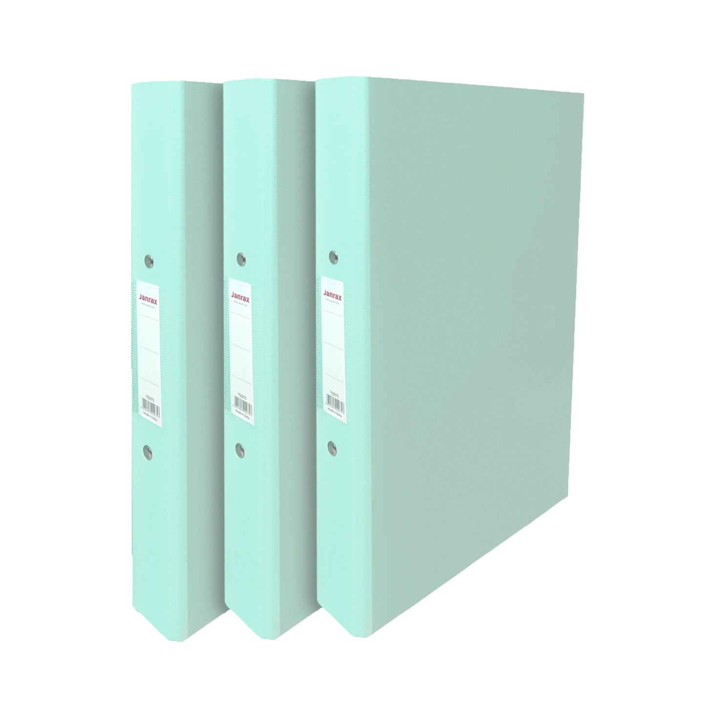 Pack of 3 A4 Pastel Green Paper Over Board Ring Binders by Janrax