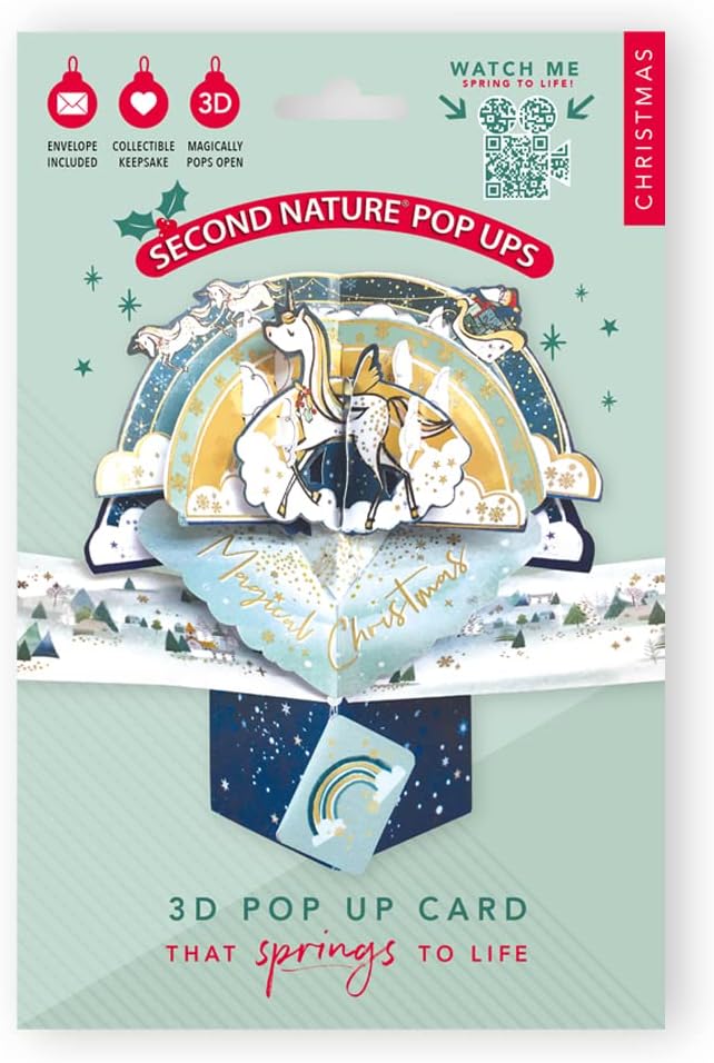 Magical Unicorn 3D Pop Up Christmas Greeting Card