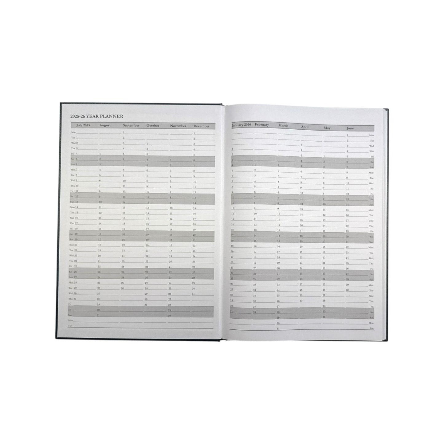 Janrax 2025-2026 A4 Week to View Blue Academic Diary