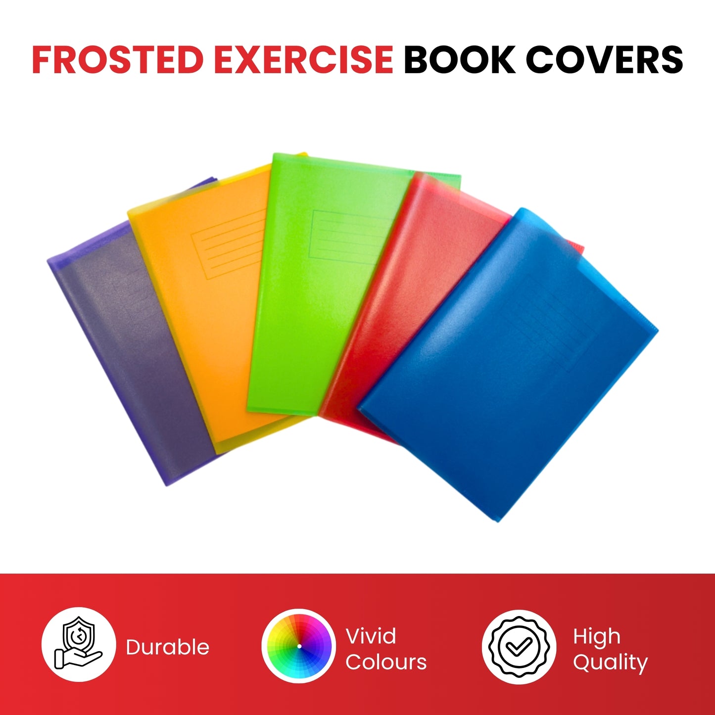 Pack of 10 A4 Frosted Blue Exercise Book Covers