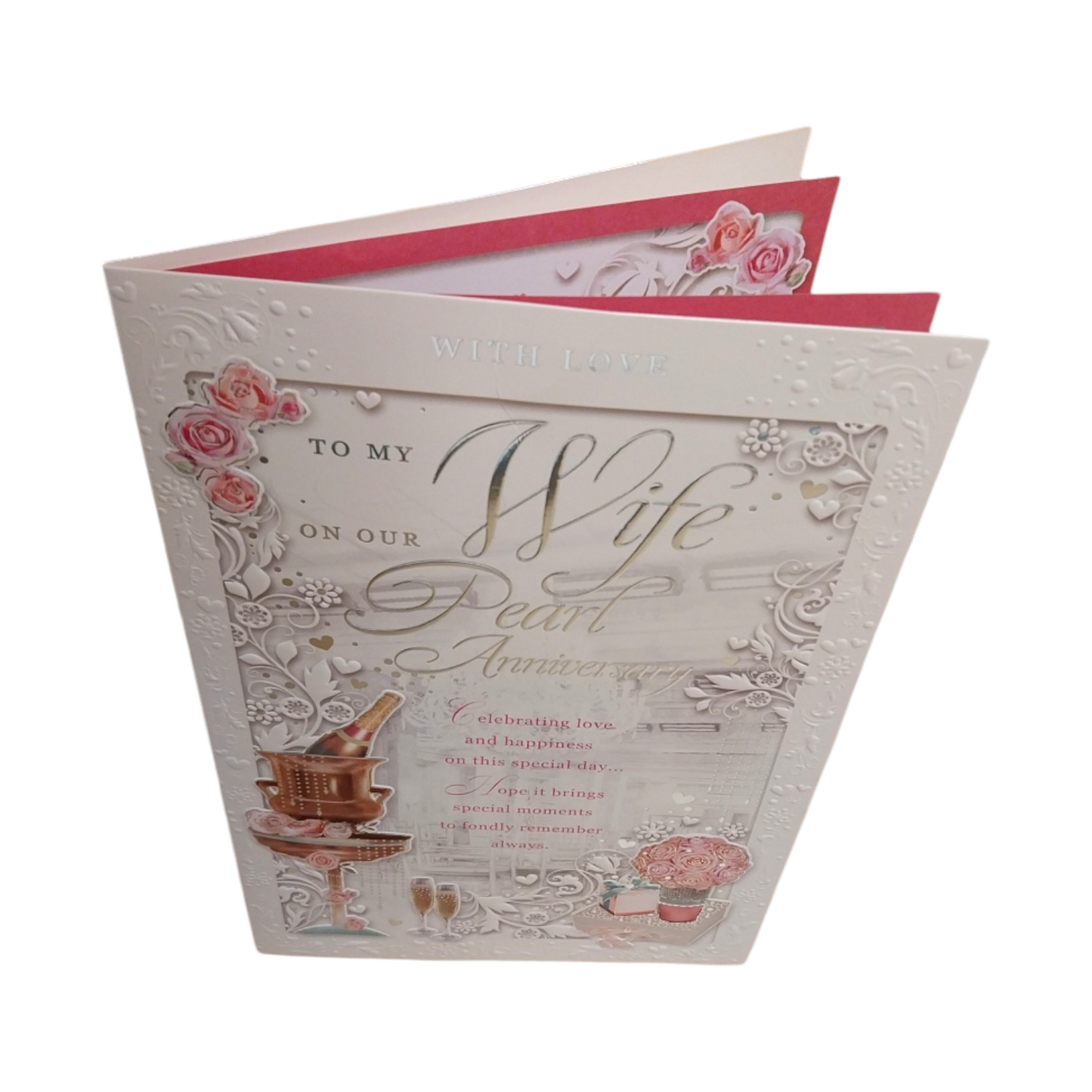 To Wife Celebrating Love and Happiness Pearl Anniversary Opacity Card