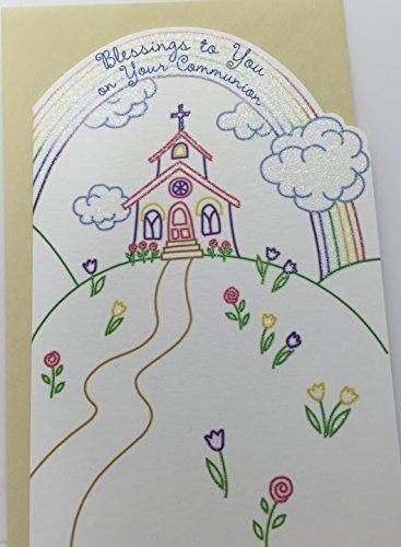 Blessing to you on your Communion Church & Ranibow Communion Greeting card 