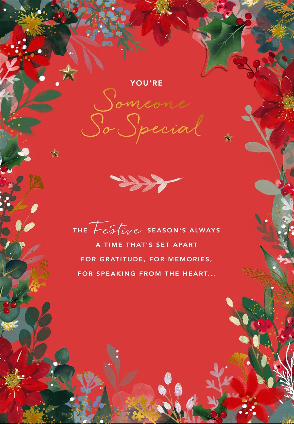 Festive Poinsettia Design You're Someone So Special Christmas Card