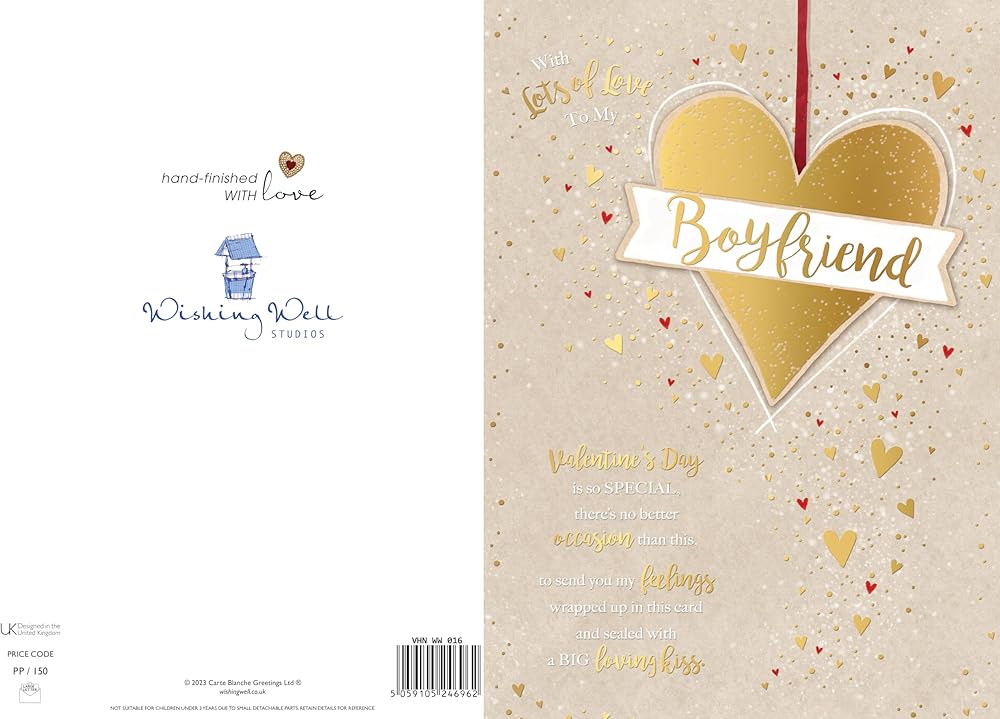 Big Heart Boyfriend Luxury Handmade Valentine's Day Card