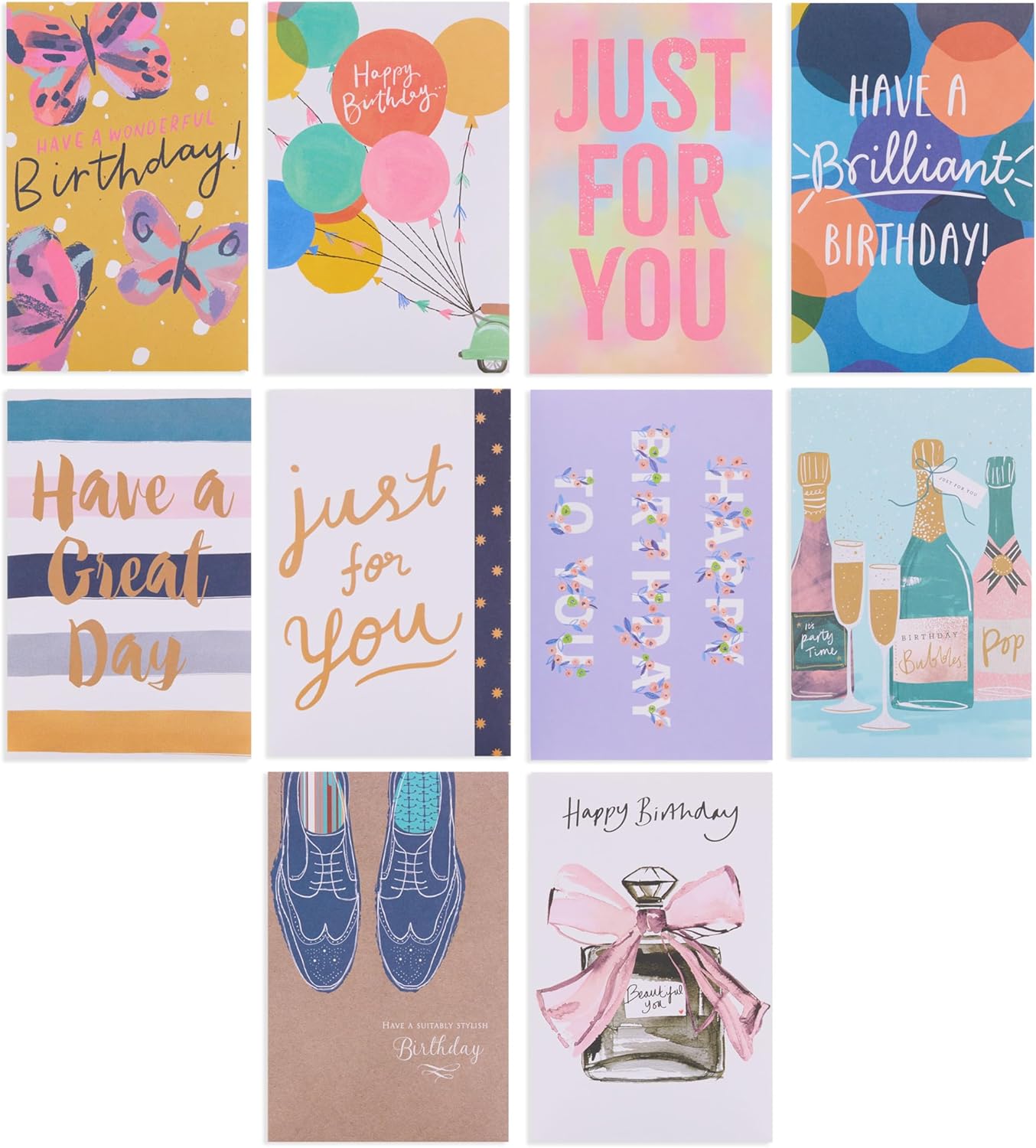Bright Designs Multipack of 30 Assorted Birthday Cards