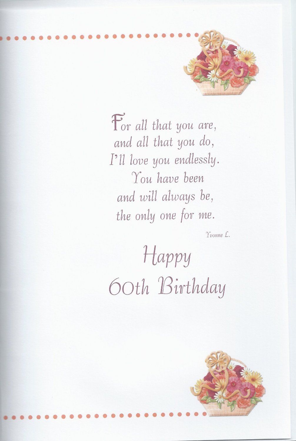 With Love To My Wife On Your 60th Birthday card