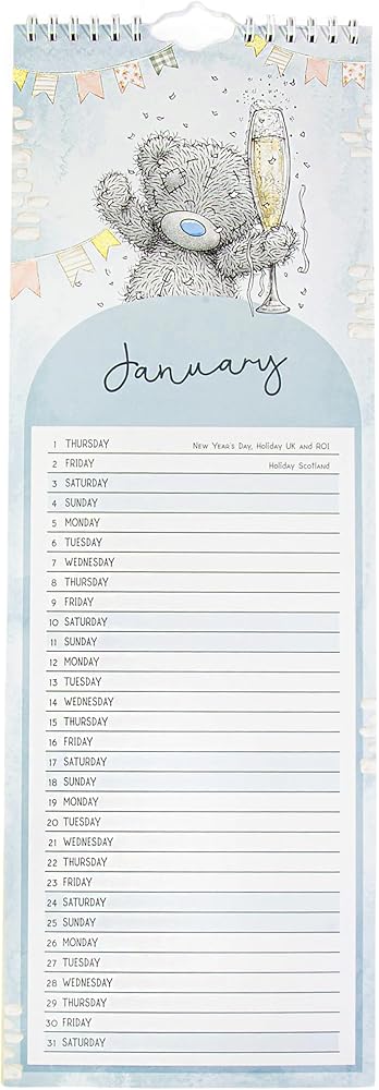 Me to You Tatty Teddy 2026 Classic Slim Calendar