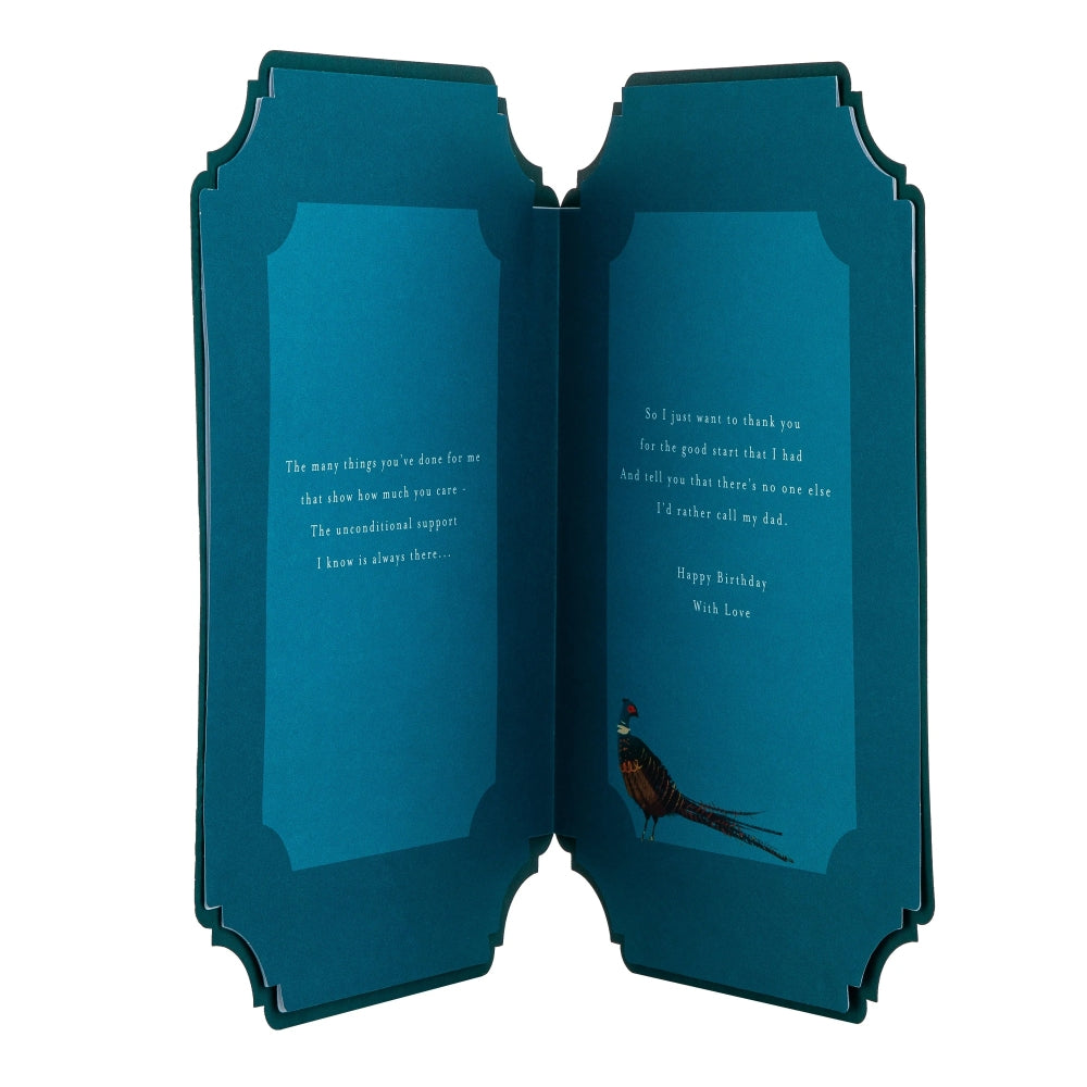 Green Traditional Floral Design with Heartfelt Verse Dad Birthday Card