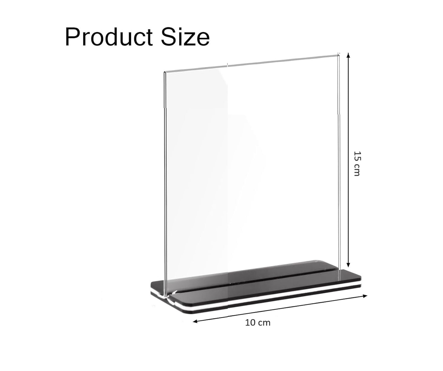 Pack of 6 Vertical Design T-Shape Acrylic Sign Holder 10 x 15cm