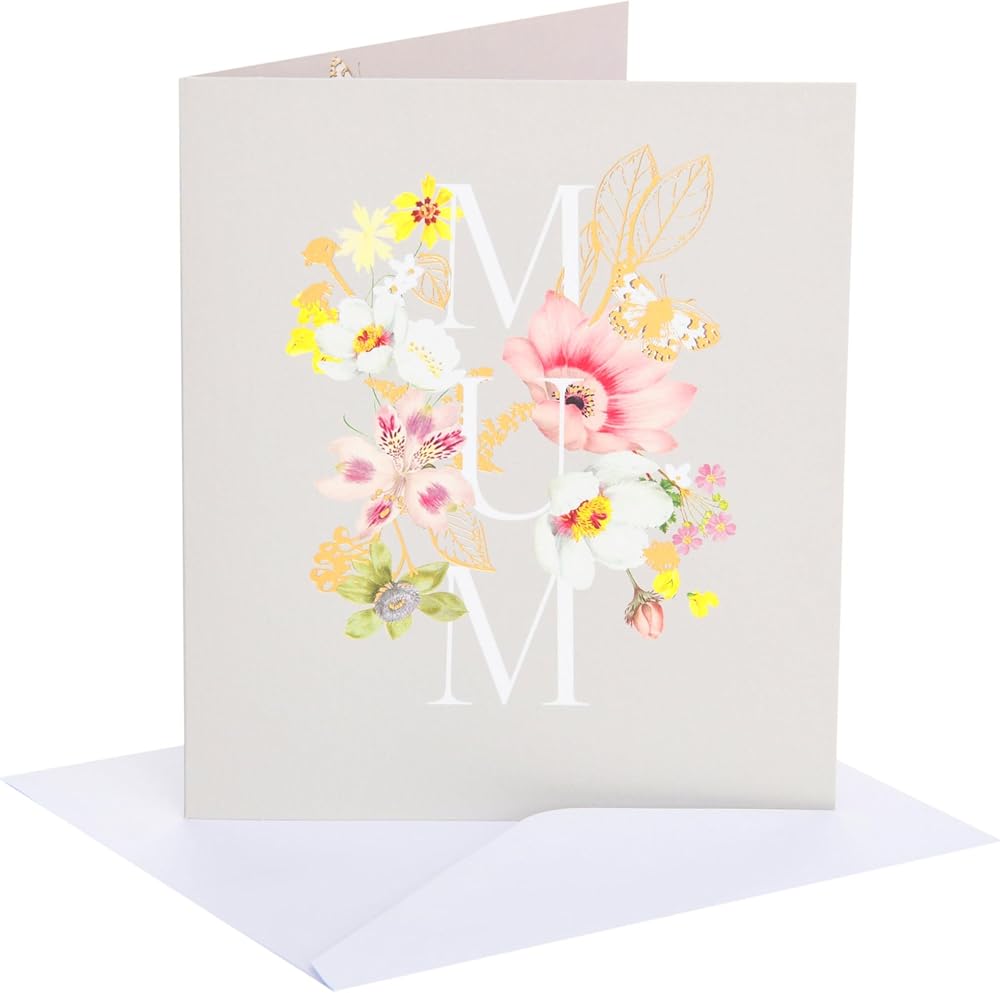 Lettering with Florals Design Mum Mother's Day Card